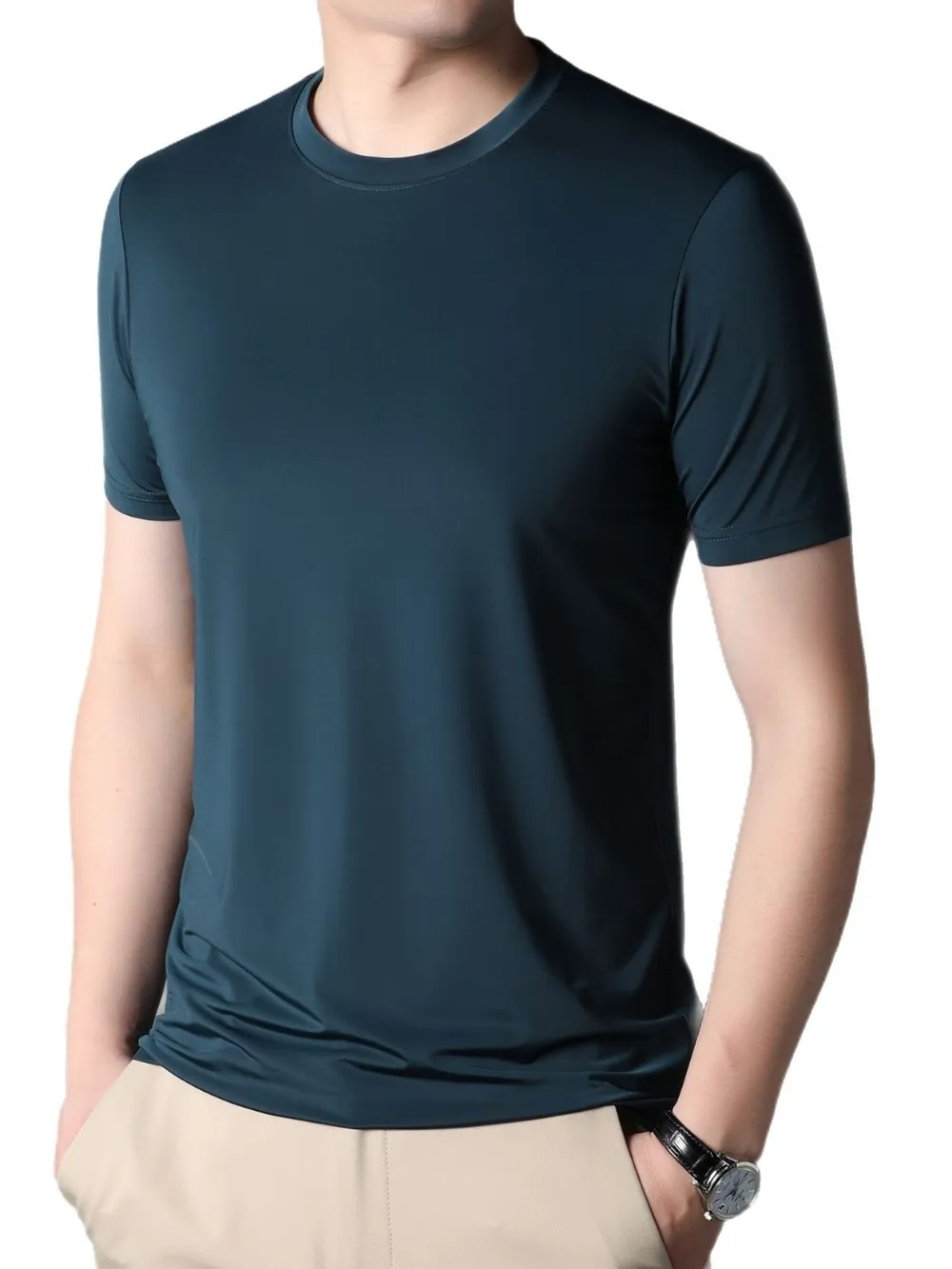 Men's Round Neck Short Sleeve T-Shirt, image 3