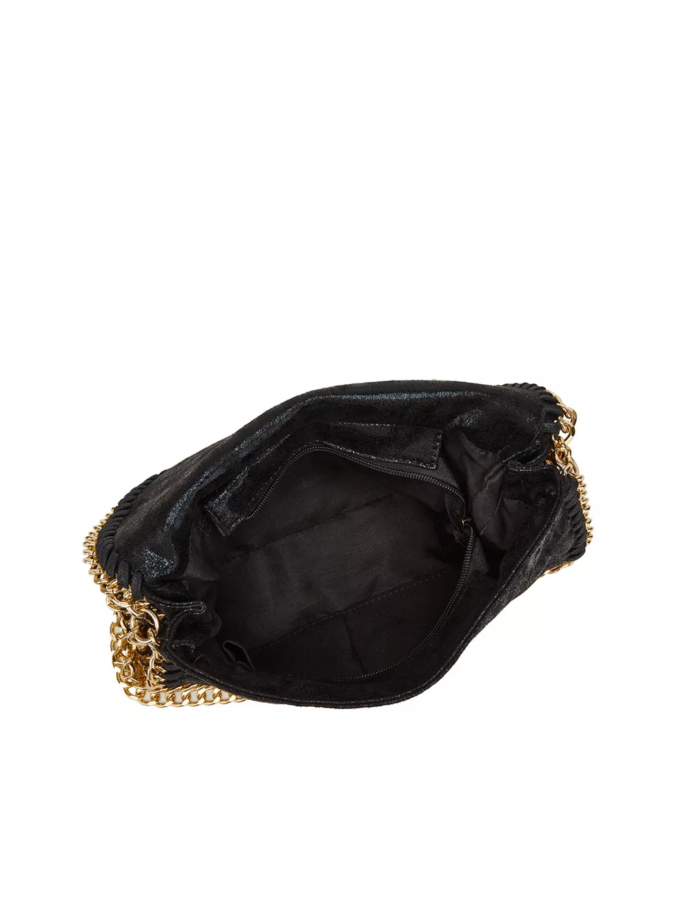 PU Leather Crossbody Bag with Gold-Tone Chain Trim, image 5