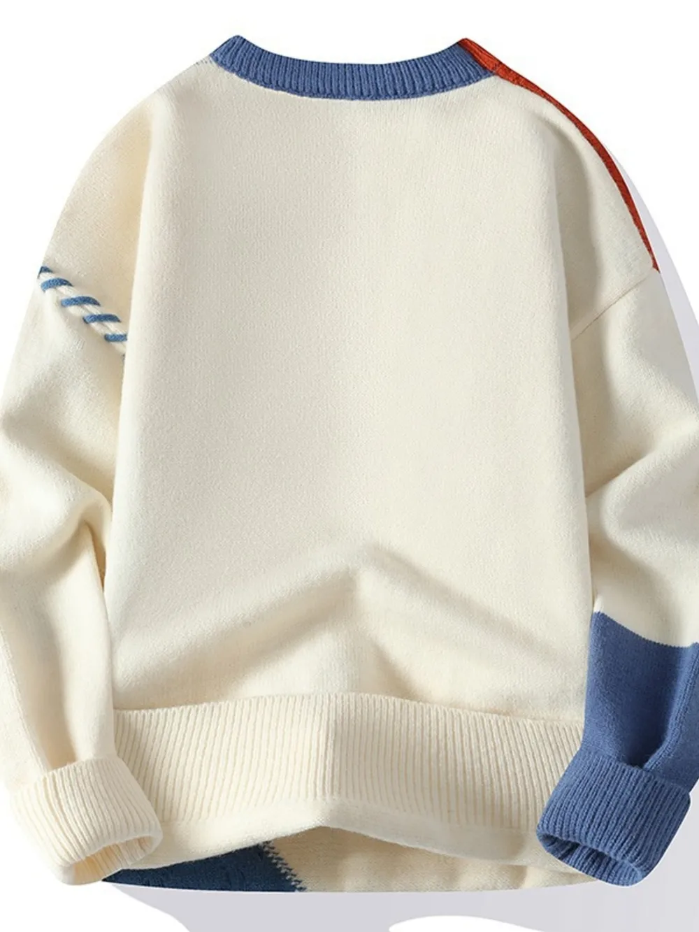Men's Plus Size Color Block Cable Knit Sweater, image 3