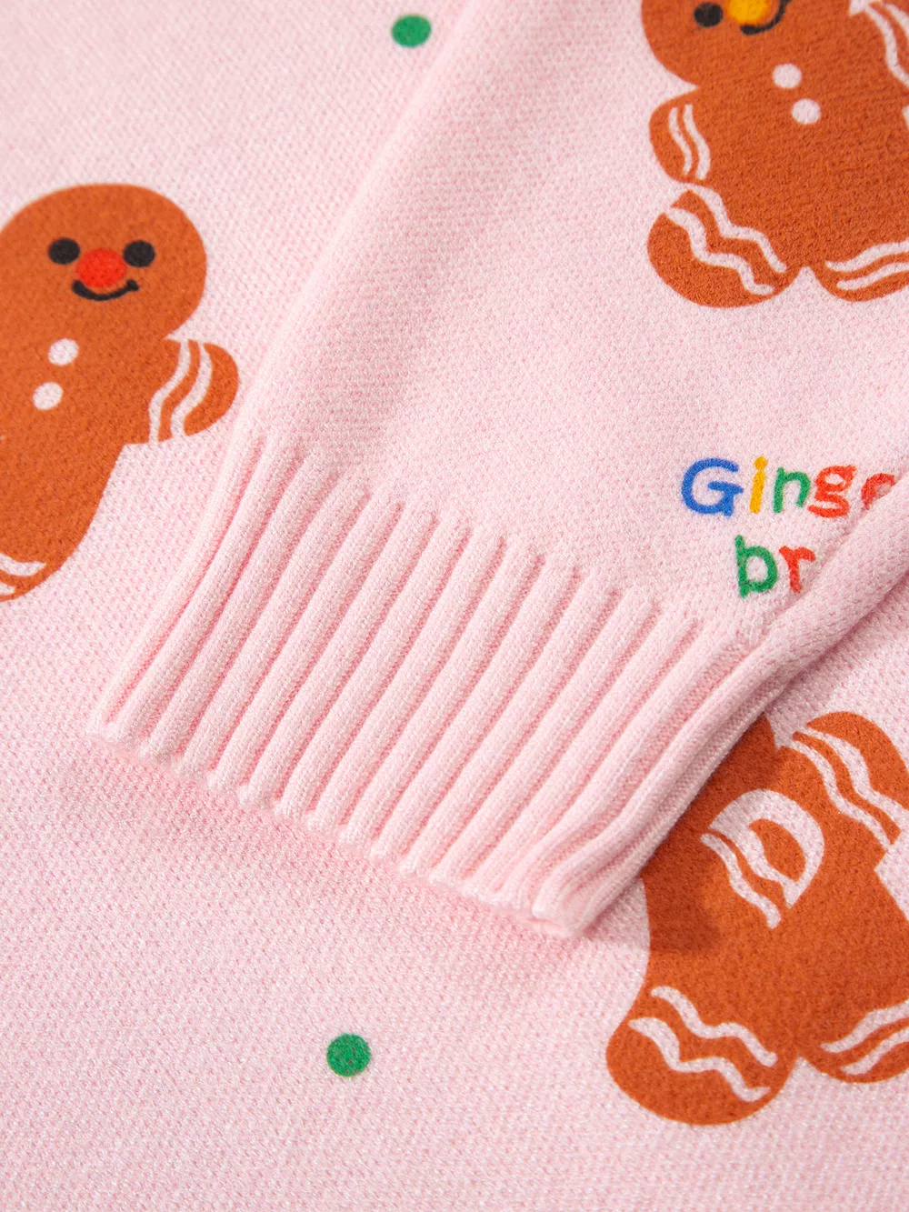 Gingerbread Pattern Long Sleeve Round Neck Sweater, image 7
