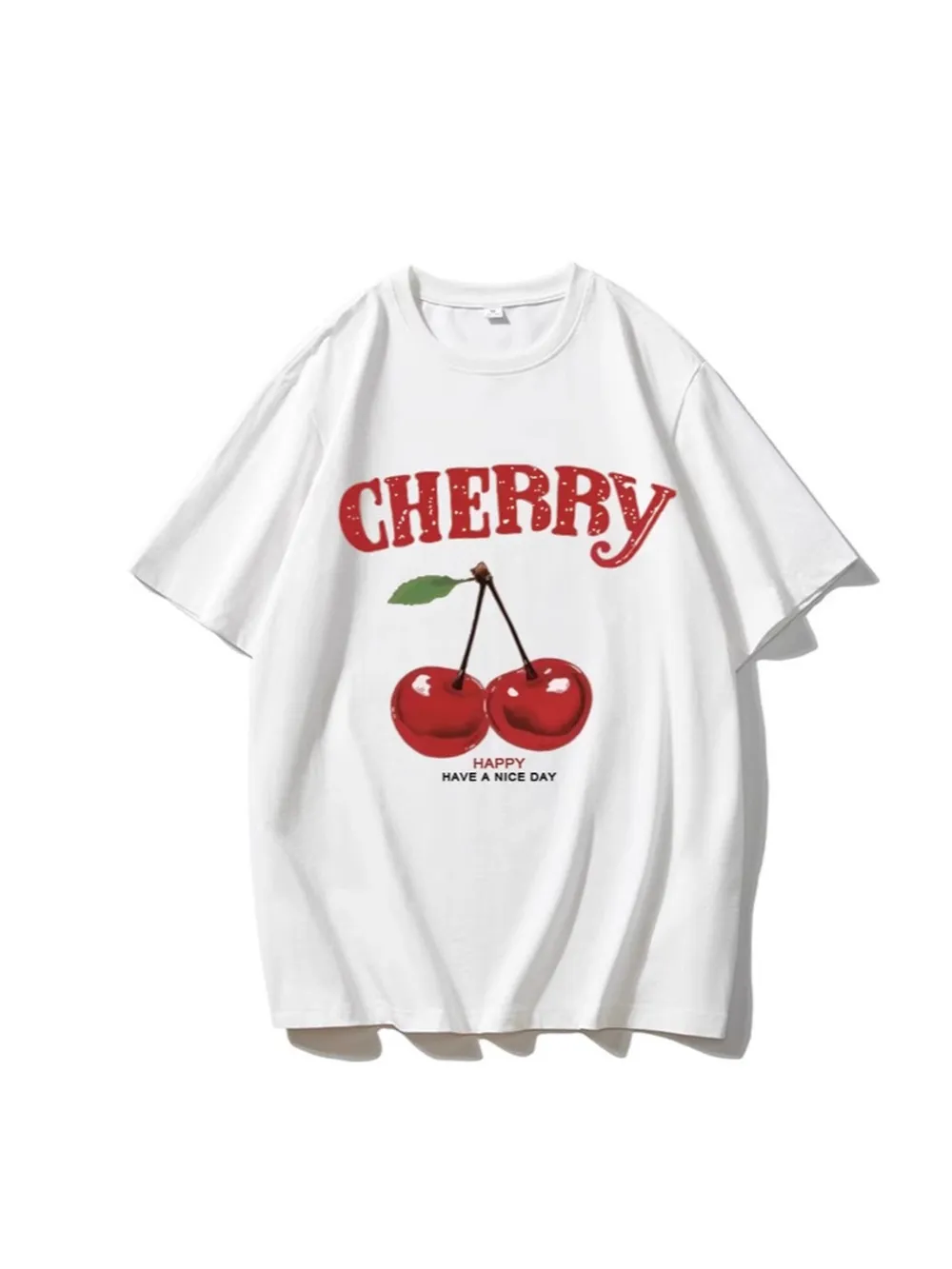 Plus Size Cherry Graphic Round Neck Short Sleeve T-Shirt, image 5