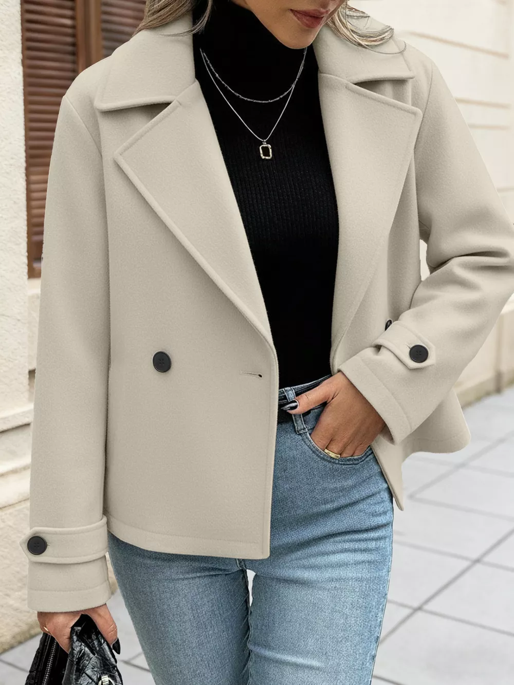 Double-Breasted Wool Blend Outerwear, image 9