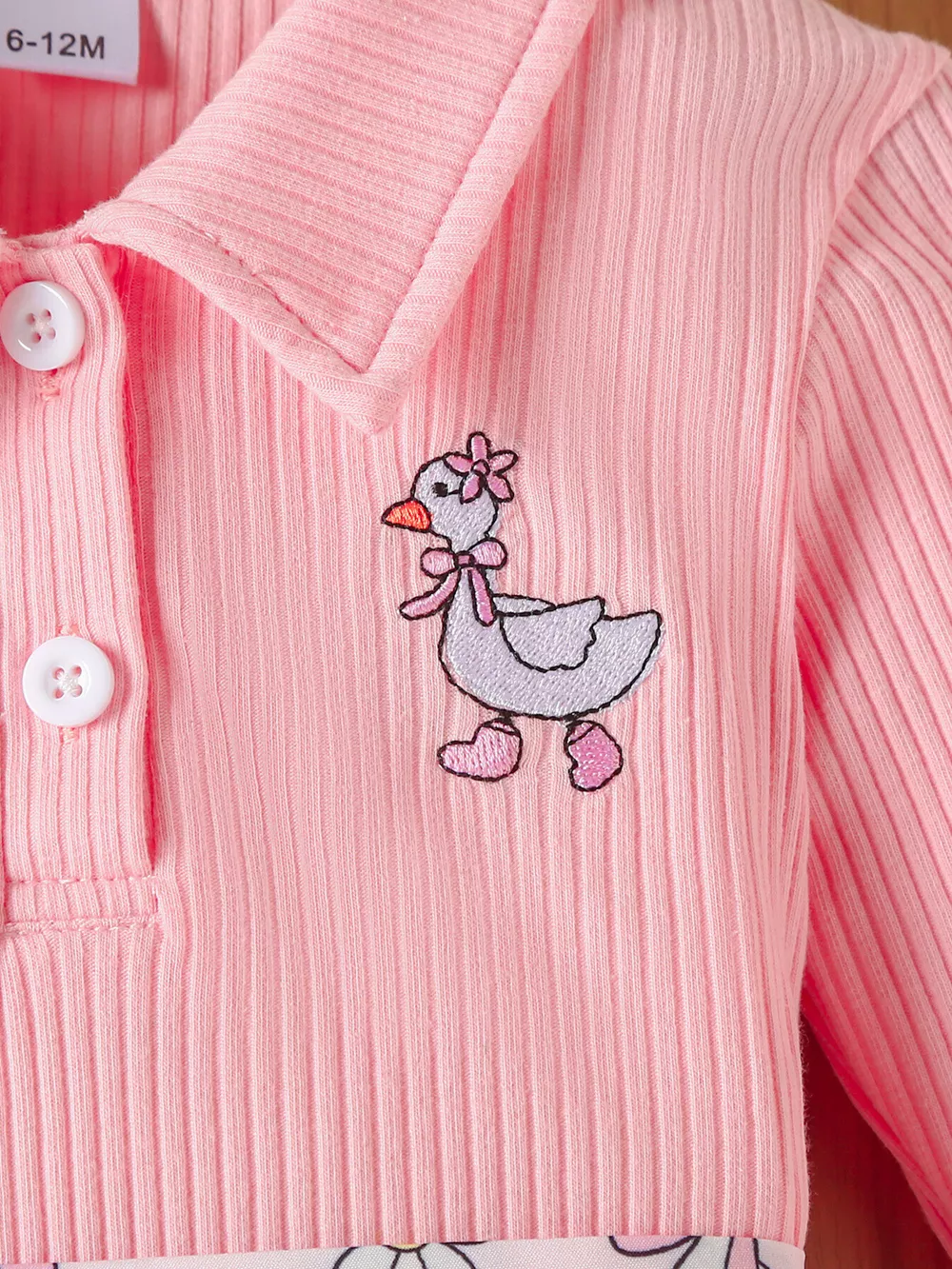 Children's Embroidered Ribbed Polo Shirt & Pleated Skirt Set, image 5