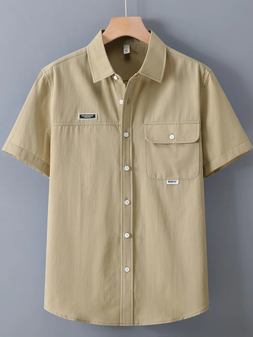 Men's Plus Size Button Up Short Sleeve Shirt, image 2