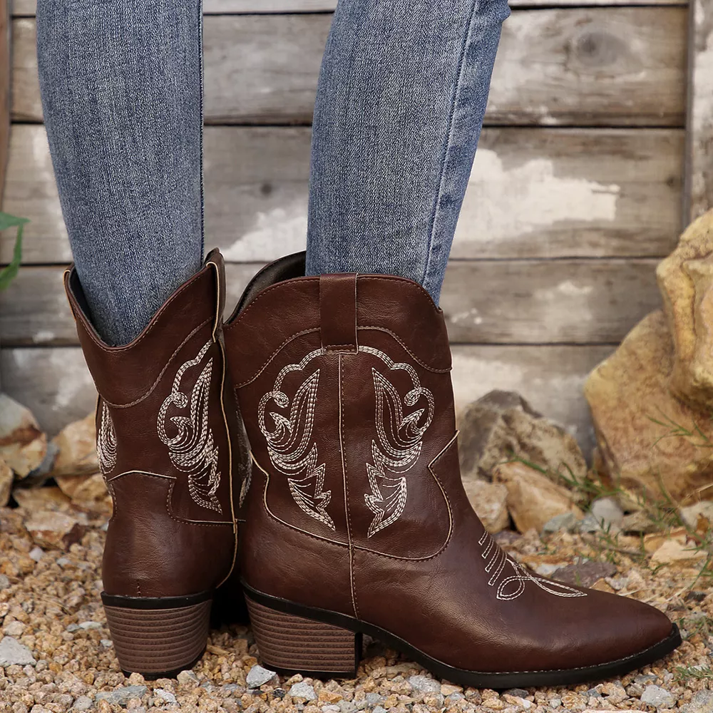 Western Cowboy Boots with Embroidered Design, image 14