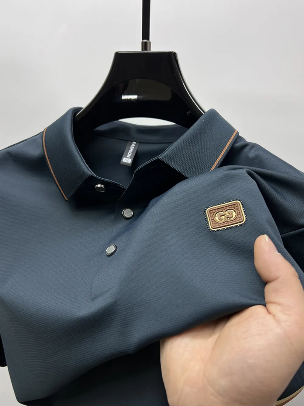 Men's Plus Size Button Detail Short Sleeve Polo, image 10