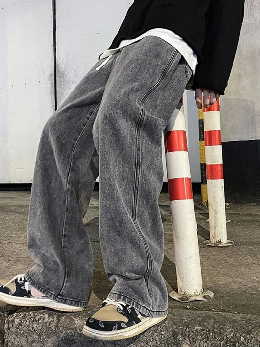 Men's Full Size Drawstring Wide Leg Jeans Plus Size, image 7