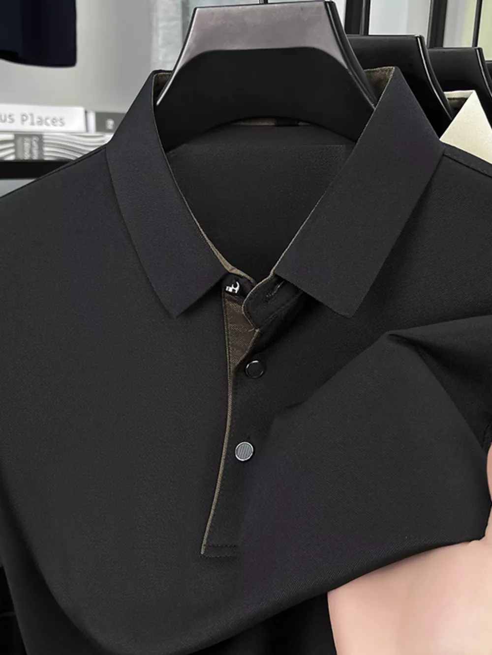 Men's Plus Size Button Detail Short Sleeve Polo