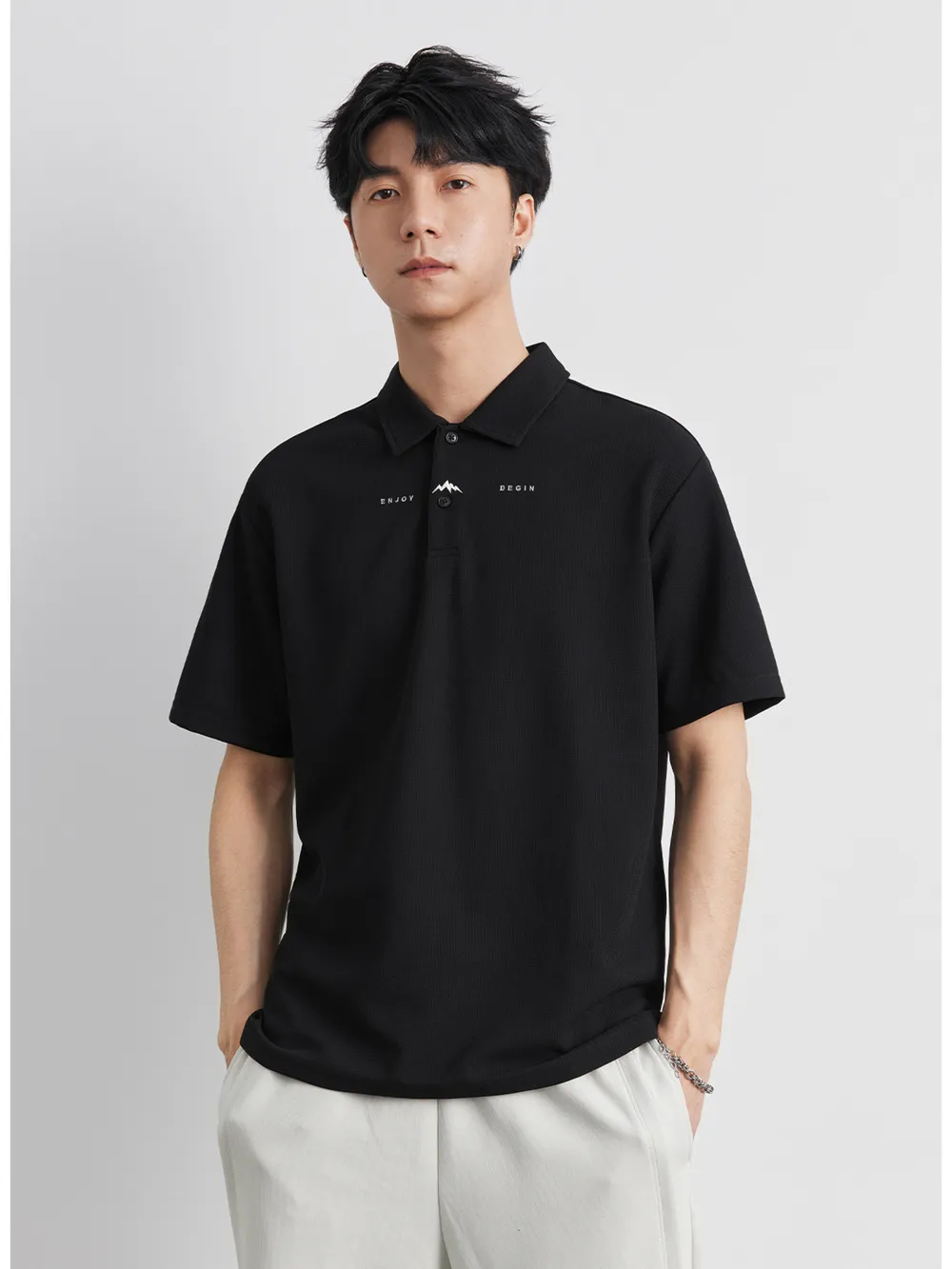 Men's Plus Size Button Detail Short Sleeve Polo, image 5