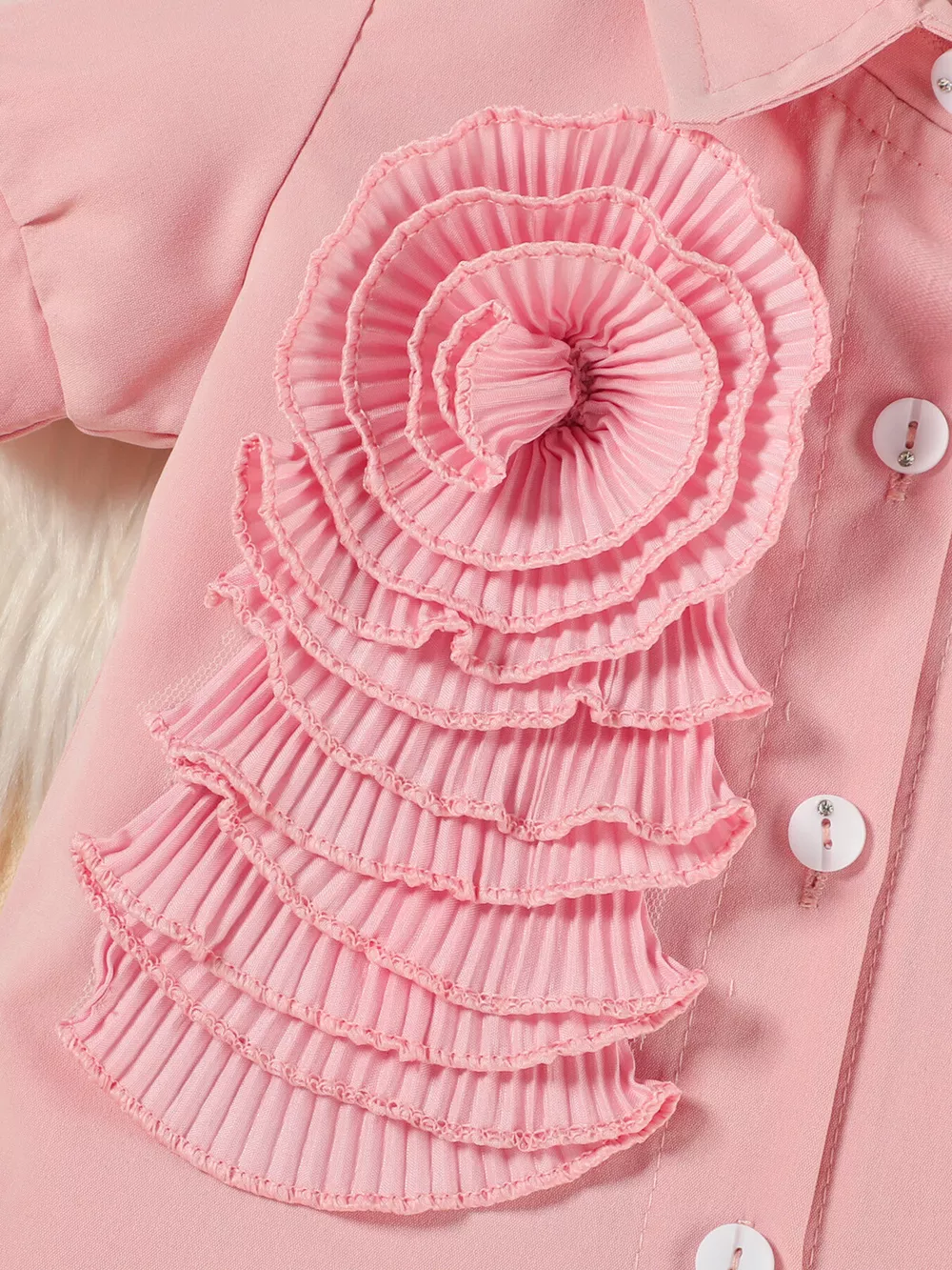 Children's Flower Decor Shirt & Pleated Skirt Set, image 5