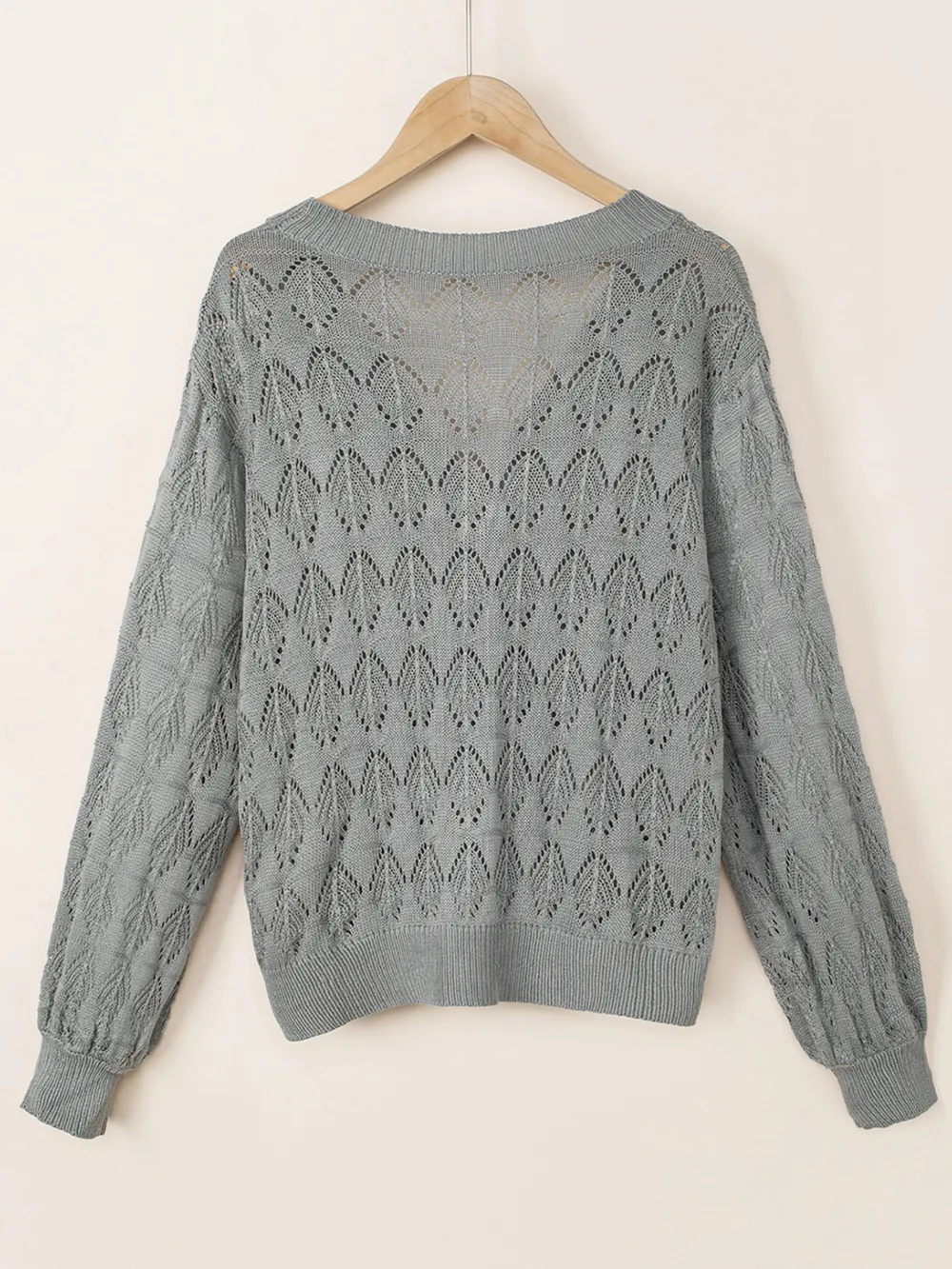 Buttoned Front Openwork Cardigan, image 26