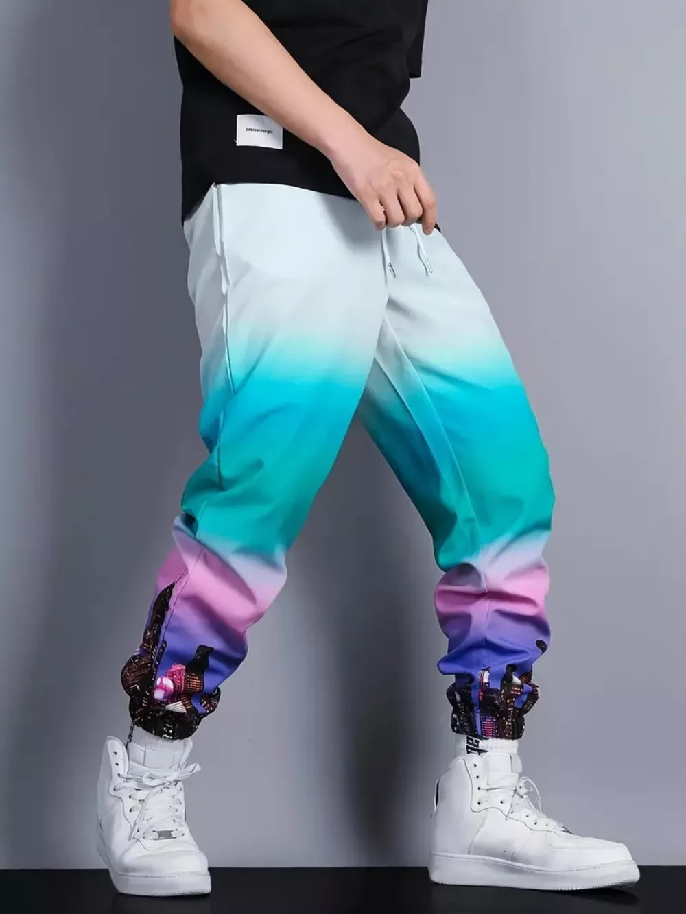 Men's Full Size Drawstring Loose Fit Joggers Plus Size, image 5