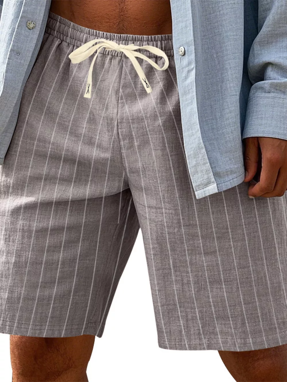 Men's Full Size Striped Drawstring Casual Shorts Plus Size, image 9
