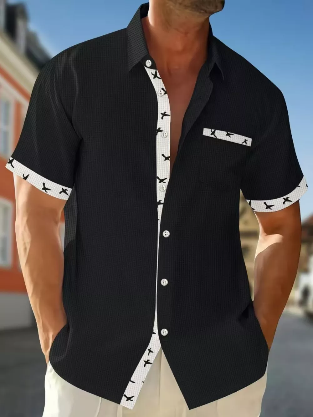 Men's Full Size Casual Button Up Short Sleeve Shirt Plus Size, image 2
