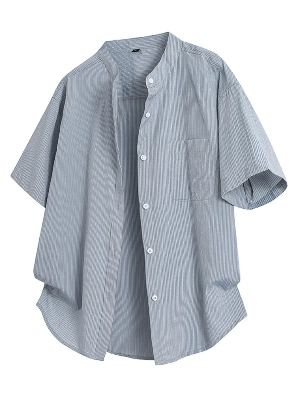 Men's Plus Size Casual Striped Button Up Shirt