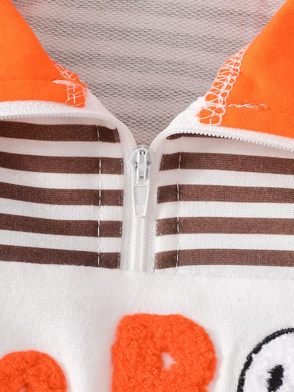 Children's Little Boo Halloween Striped Quarter-Zip Sweatshirt, image 4