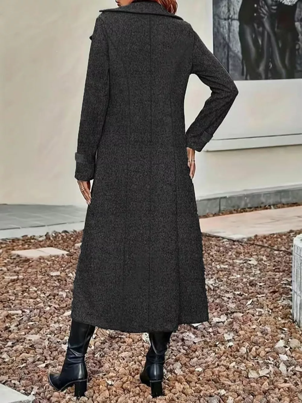 Full Size Double-Breasted Longline Trench Coat Plus Size, image 16