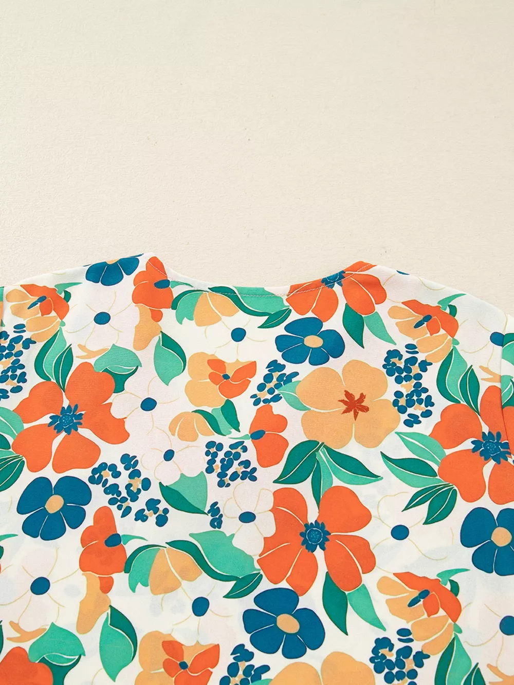 Frilled V Neck Floral Print Blouse, image 7
