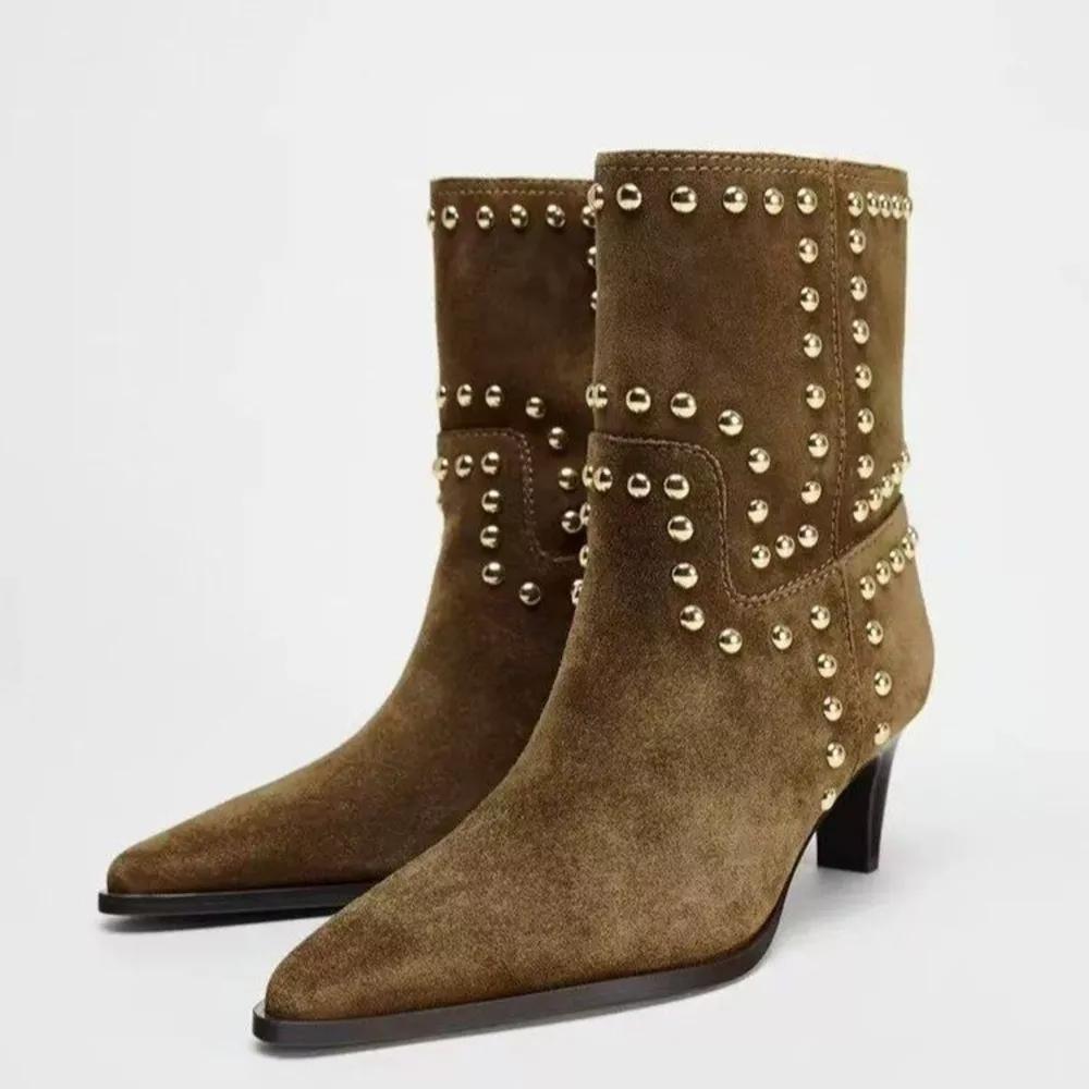Point Toe Kitten Heels Boots, image 4