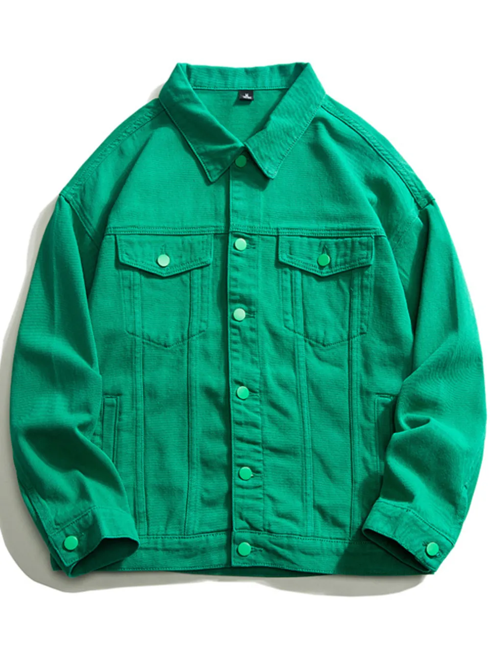 Men's Plus Size Button Up Long Sleeve Denim Jacket, image 6