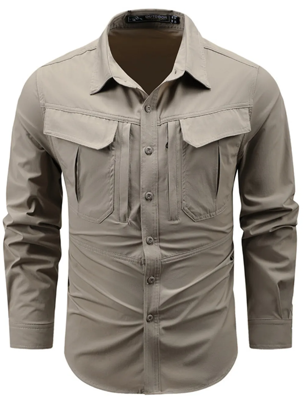 Men's Plus Size Button Up Long Sleeve Shirt, image 2