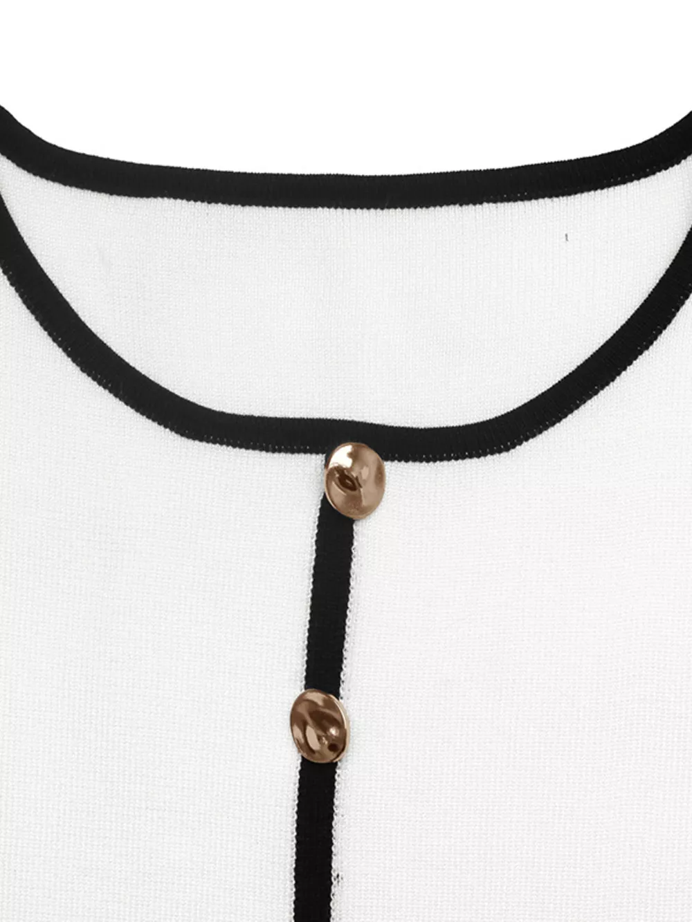 Contrast Trim Button Decor Knit Top, image 7
