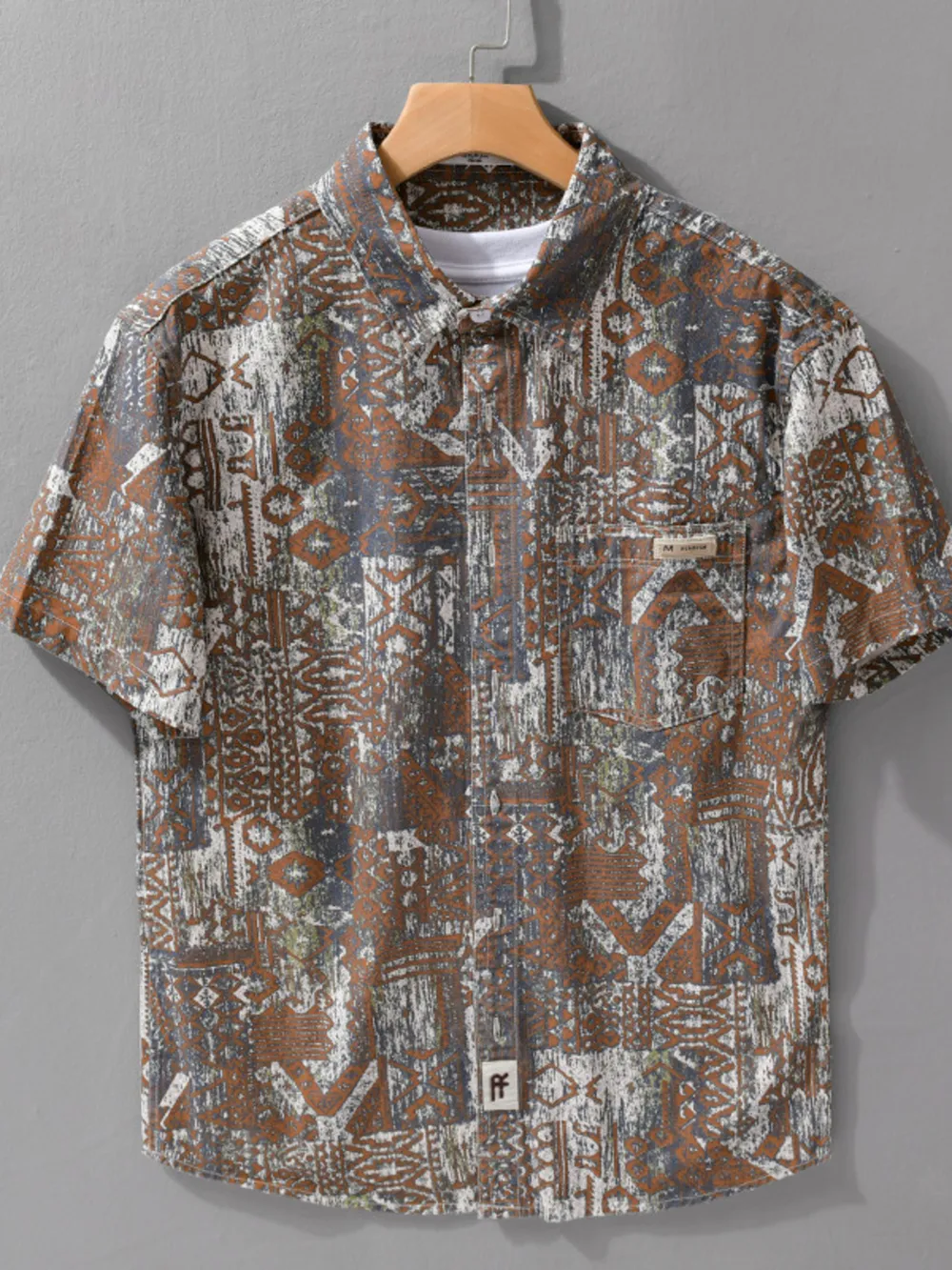 Men's Plus Size Button Up Short Sleeve Shirt, image 2