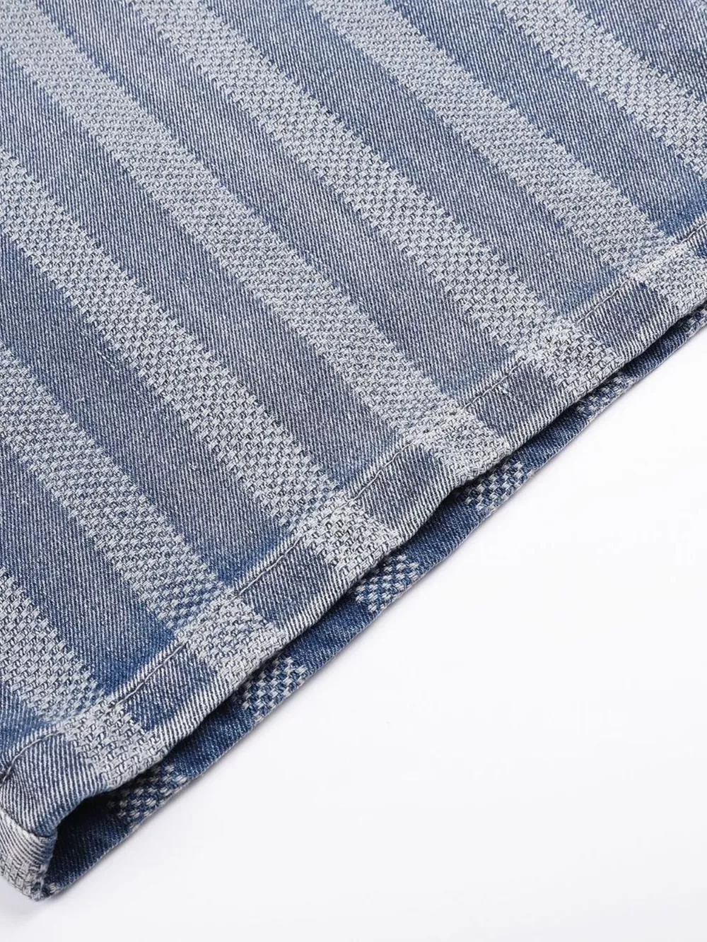 Men's Stripe Wide Leg Denim Capris, image 8