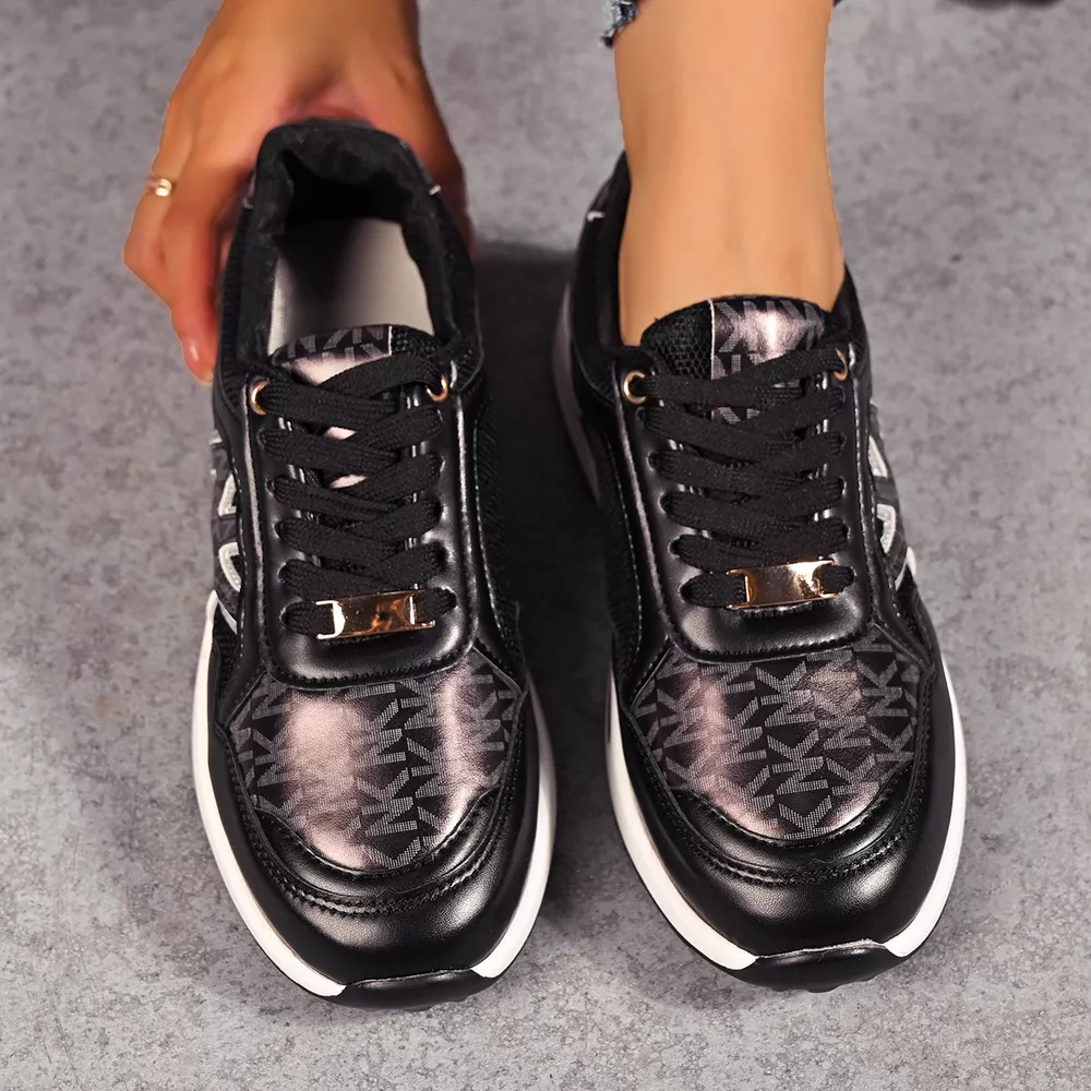 Lace Up Round Toe Sneakers, image 4