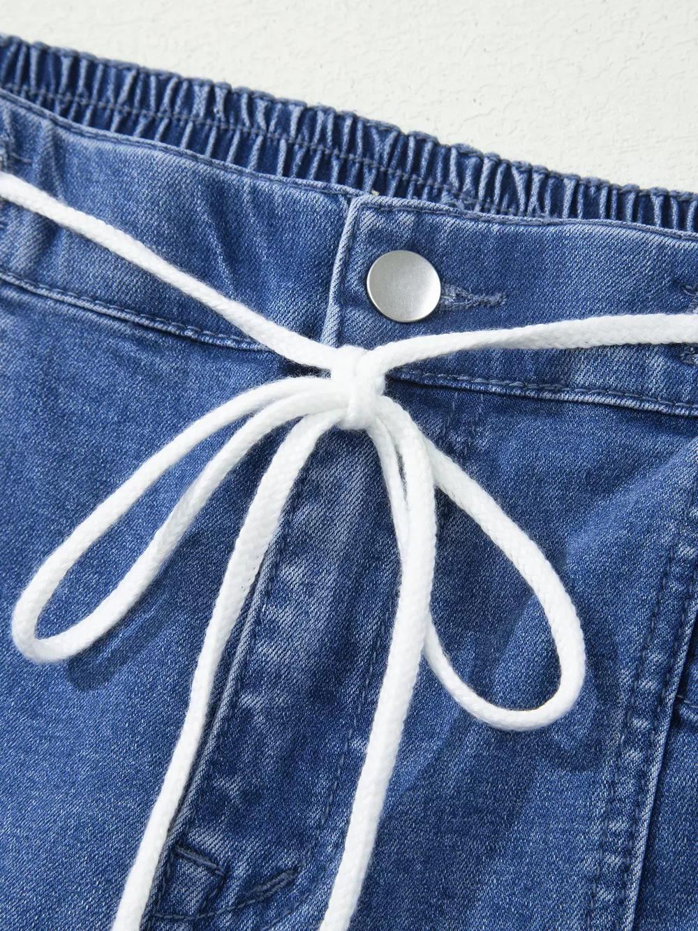 Drawstring Waist Ankle Length Casual Jeans Regular Fit Pocket Detail Jeans, image 9