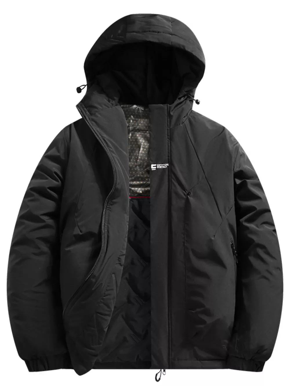 Men's Full Size Hooded Padded Winter Coat Plus Size