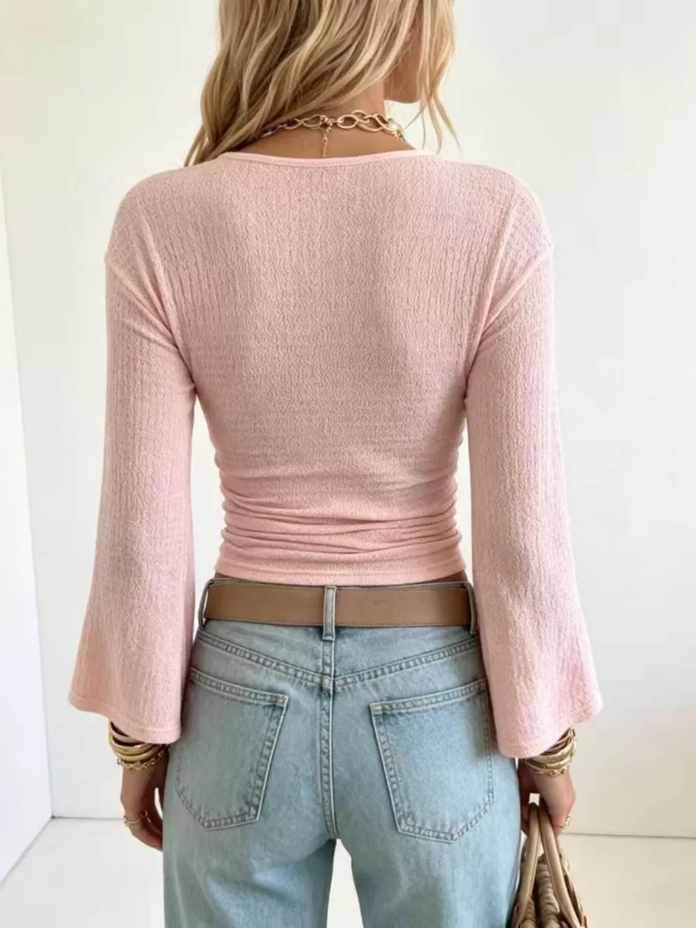 Slim Fit Flare Sleeve Top, image 14