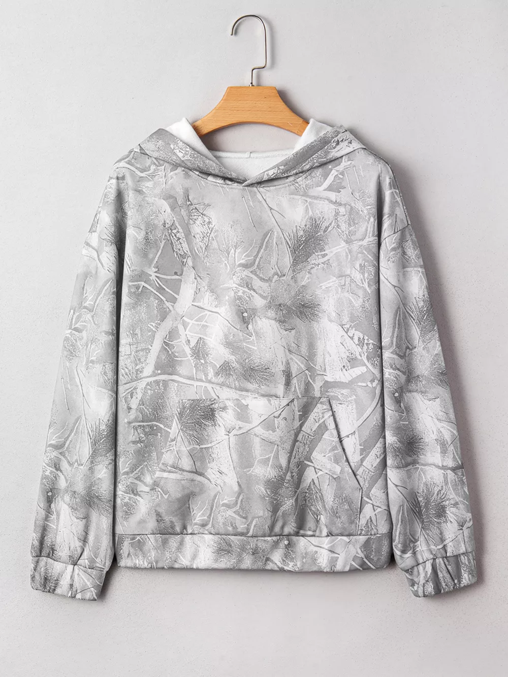 Camouflage Woodland Print Oversized Sporty Hoodie, image 9