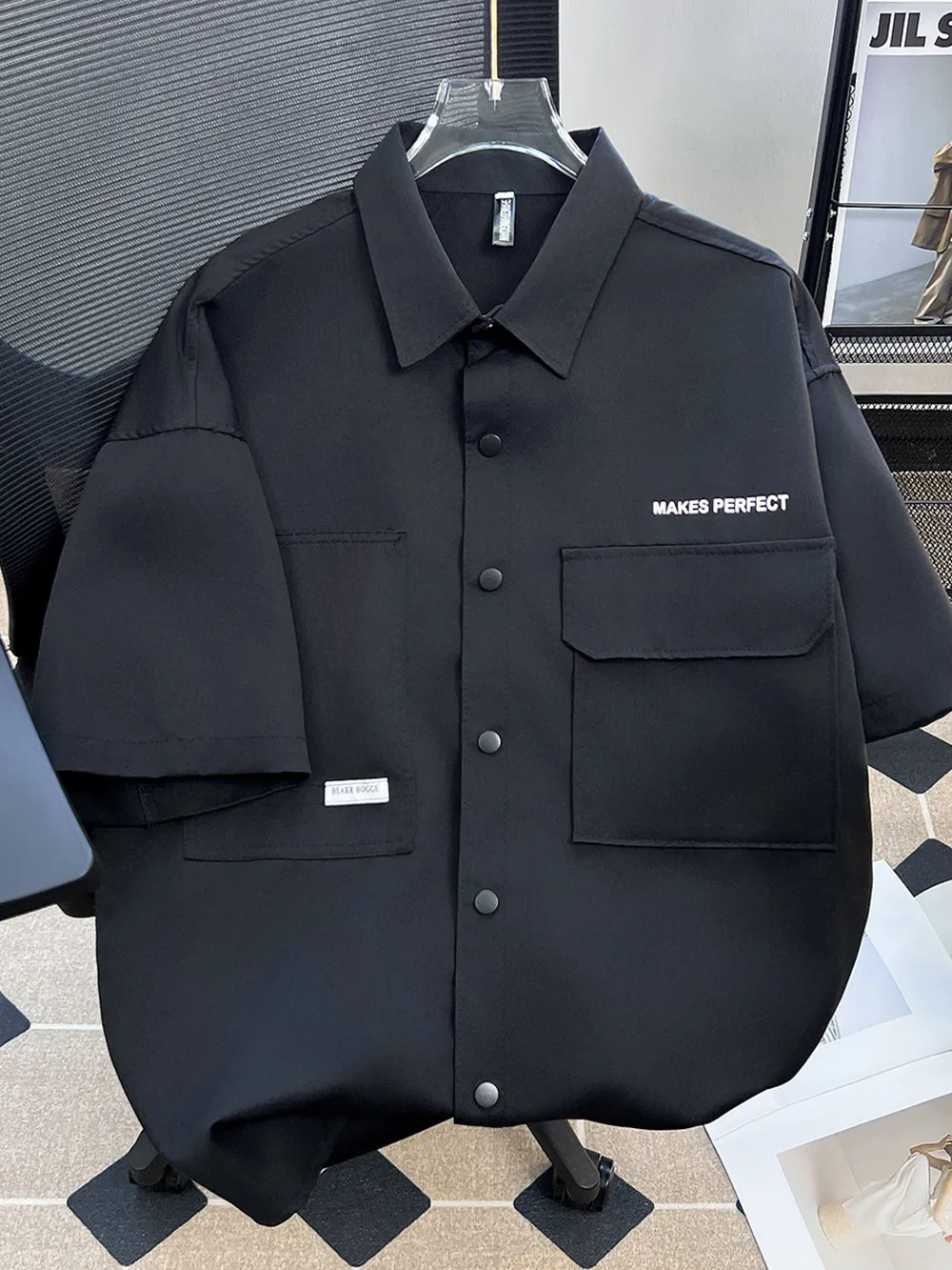 Men's Plus Size Button Up Short Sleeve Shirt, image 4