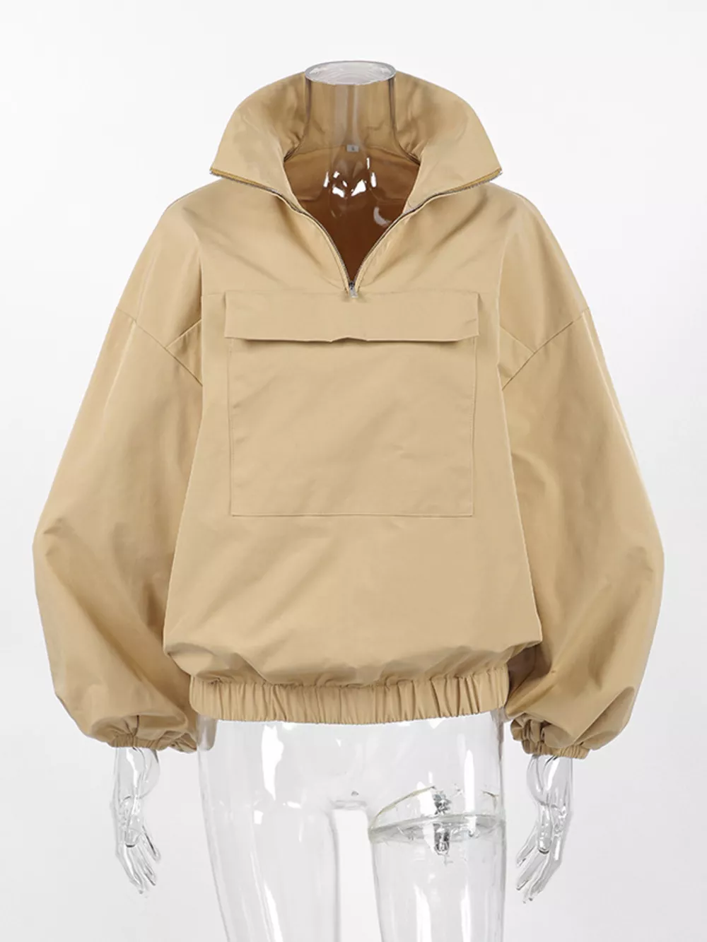 Quarter Zip Front Flap Pocket Top, image 8