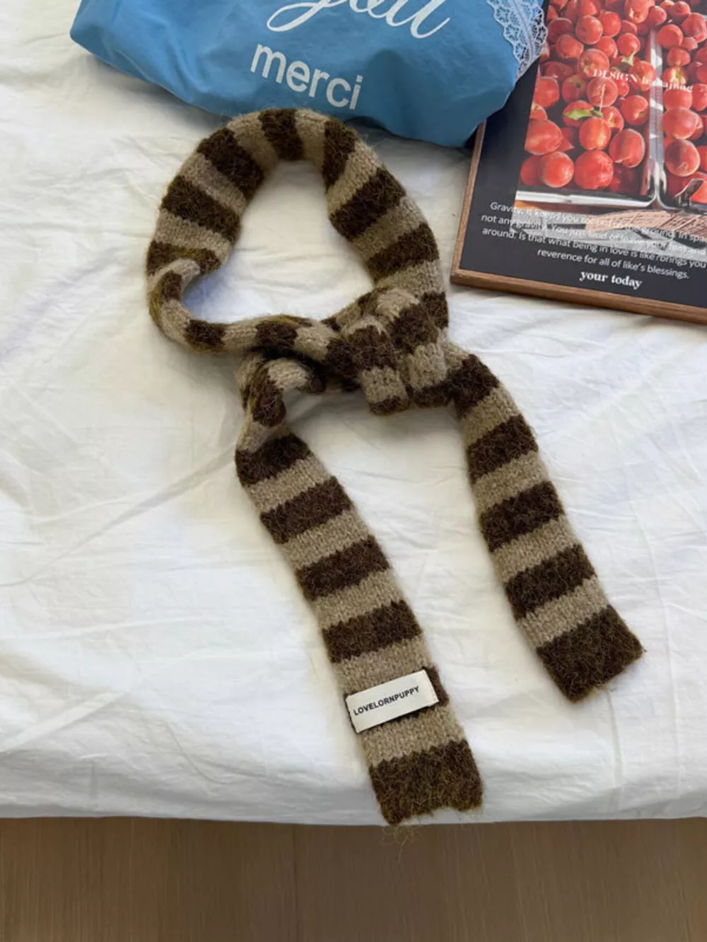 Striped Knitted Warm Scarf, image 3