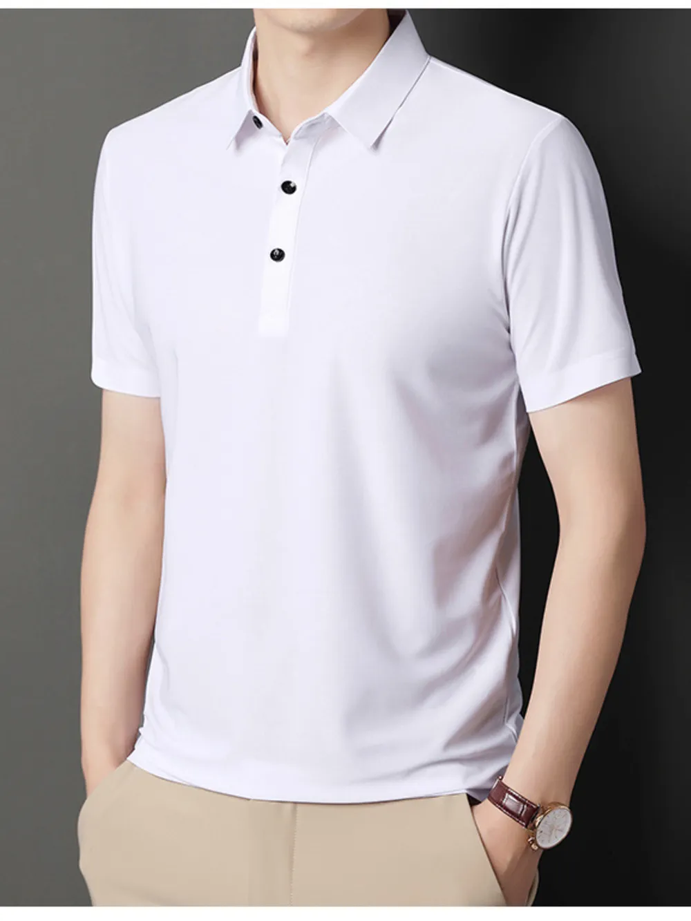 Men's Button Detail Short Sleeve Polo, image 7