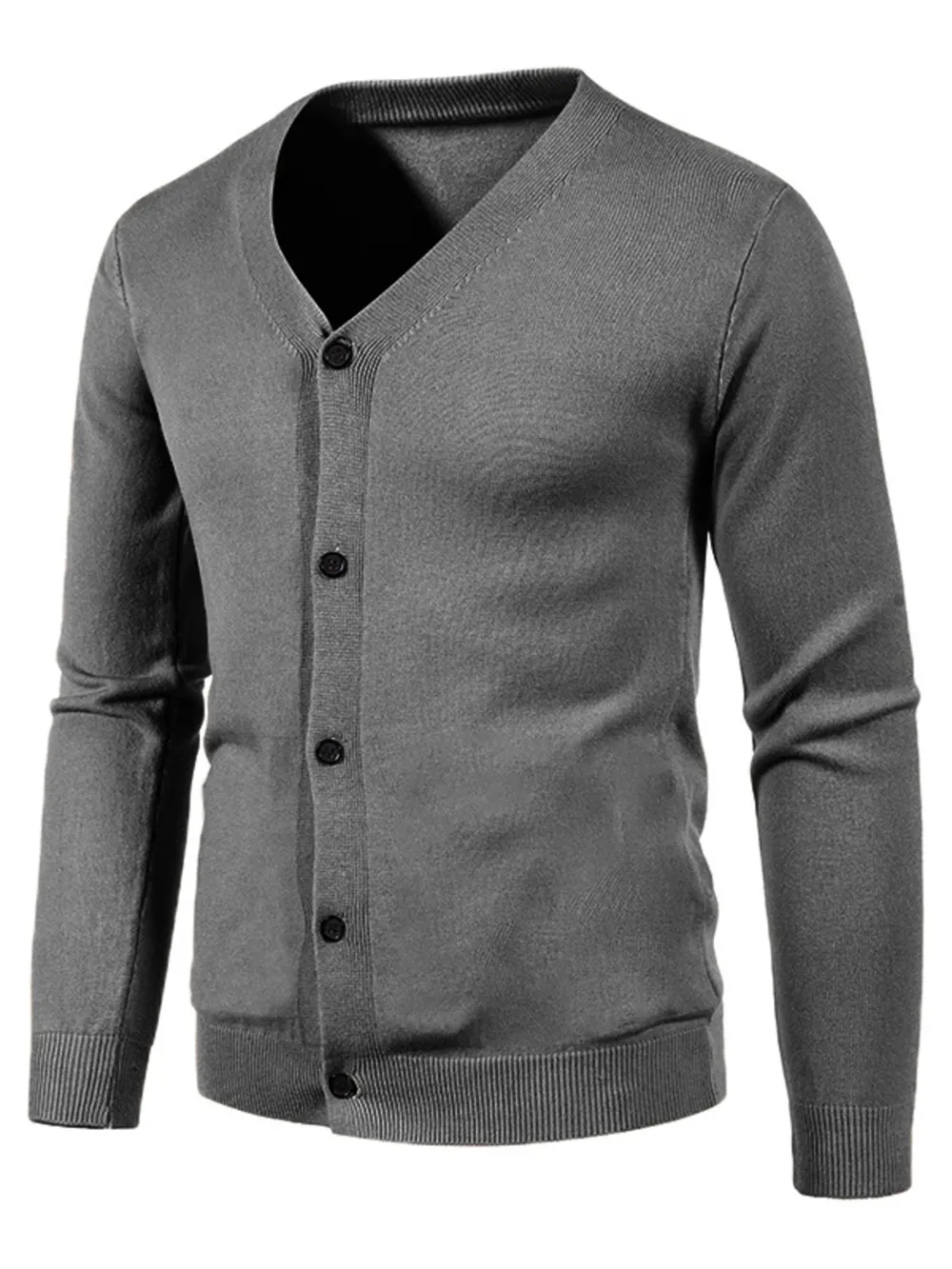 Men's Plus Size Button Up Long Sleeve Cardigan, image 4