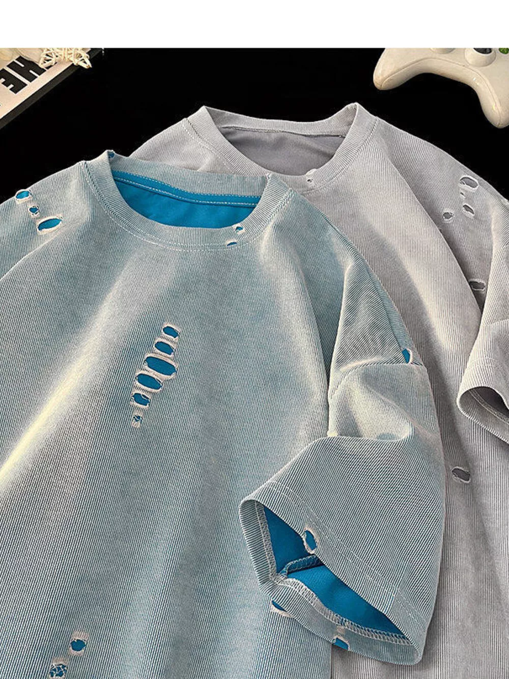 Men's Plus Size Gradient Round Neck T-Shirt, image 2