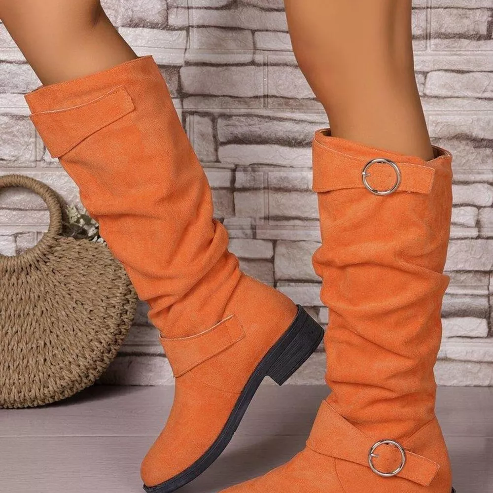 Point Toe Block Heels Slouch Boots, image 8