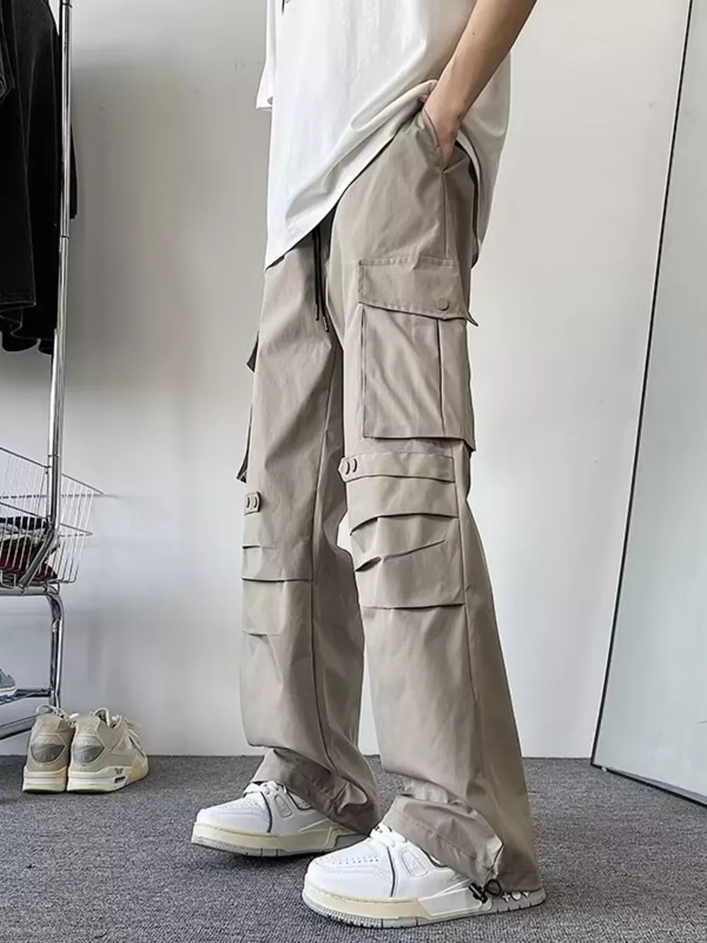 Men's Plus Size Loose Fit Multi-Pocket Cargo Pants, image 7
