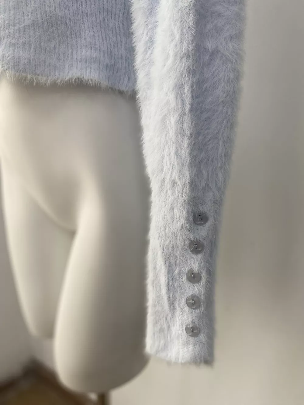 Soft Fuzzy Button-Down Cropped Cardigan, image 18