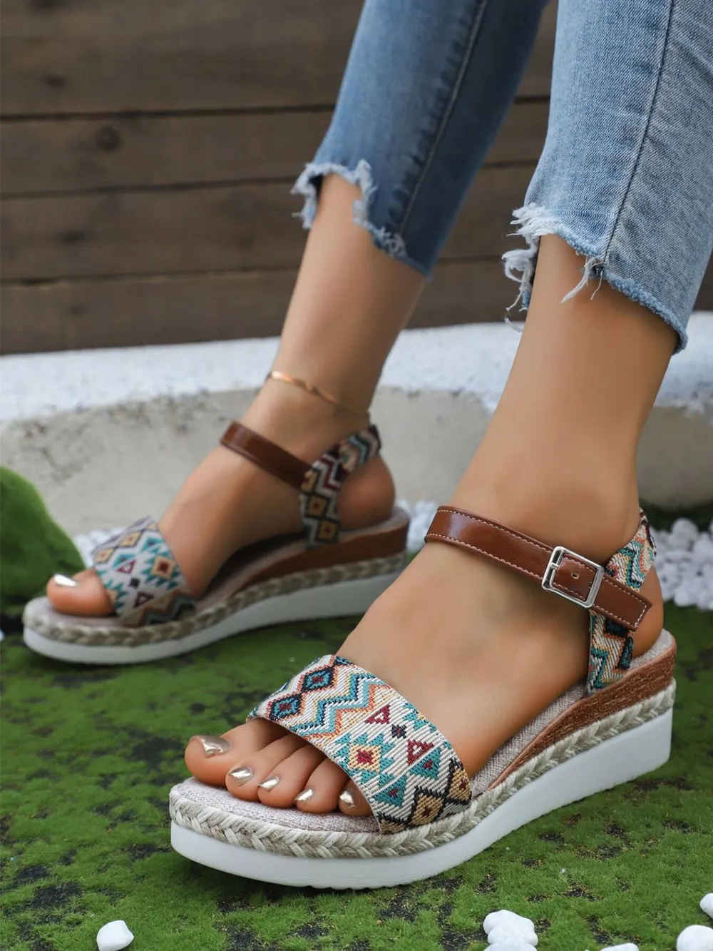 Open Toe Platform Wedge Sandals, image 5