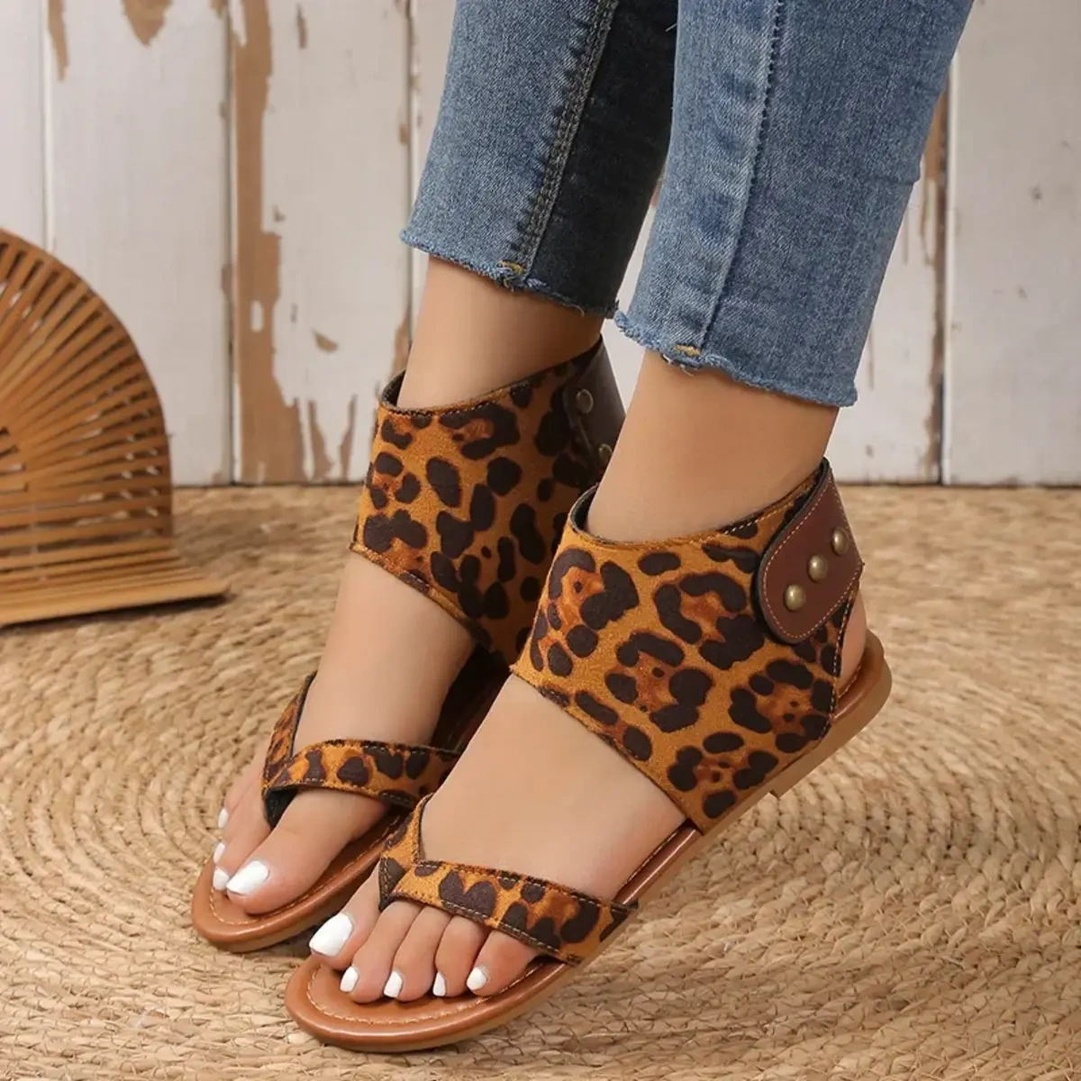 Casual Ankle Strap Flat Sandals, image 4