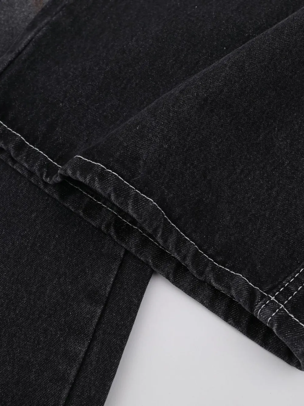 Men's Vintage Washed Wide Leg Denim Jeans, image 8