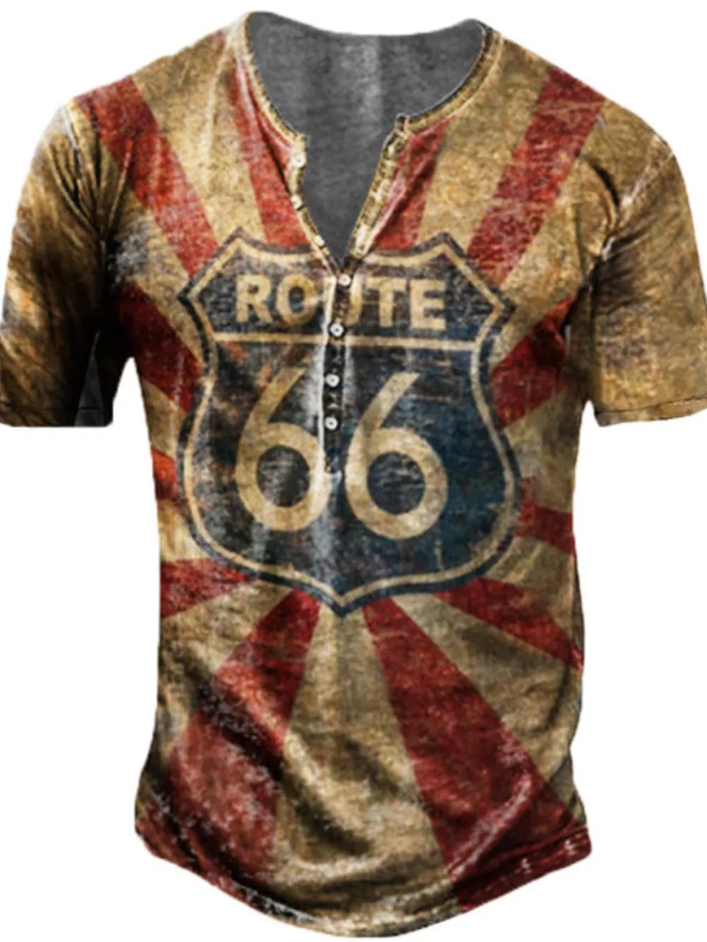 Men's Full Size Button Detail Short Sleeve T-Shirt Plus Size, image 8