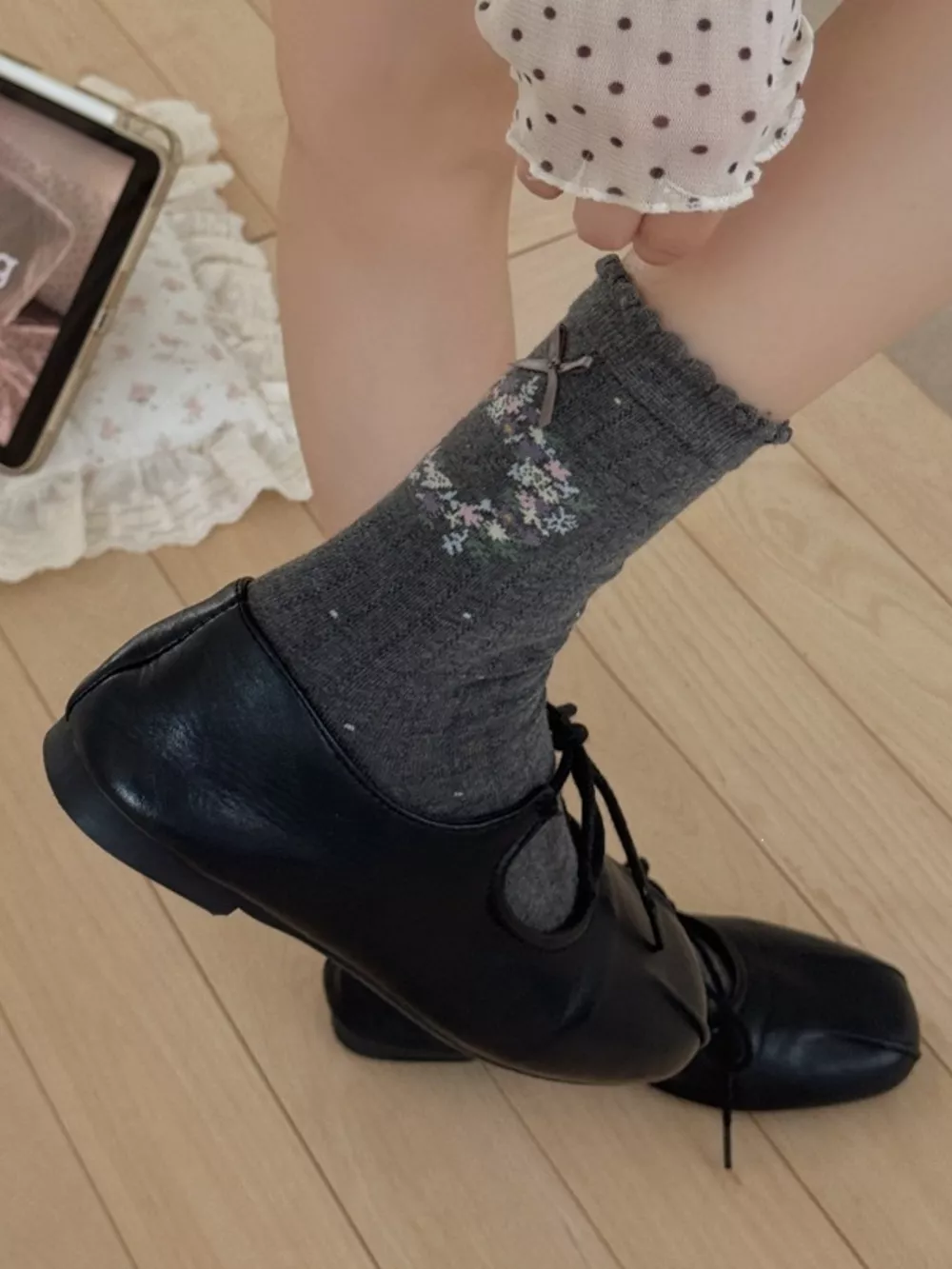 Floral Crew Socks, image 2