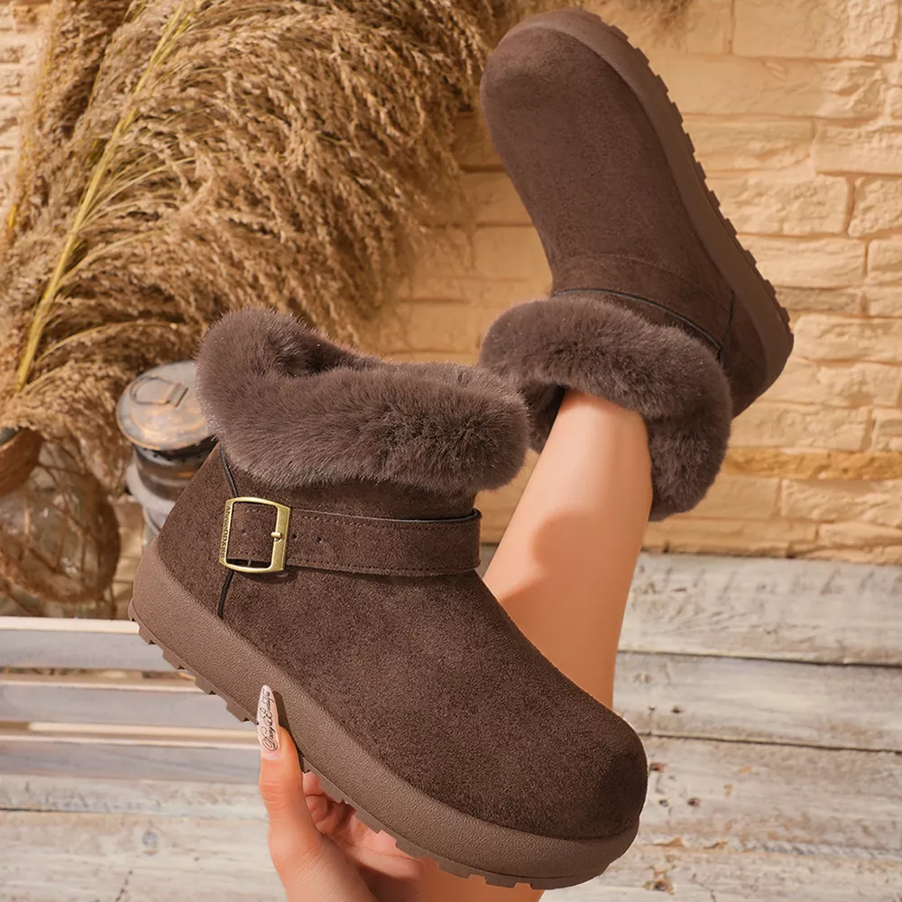 Faux Fur Lined Suede Winter Boots, image 8