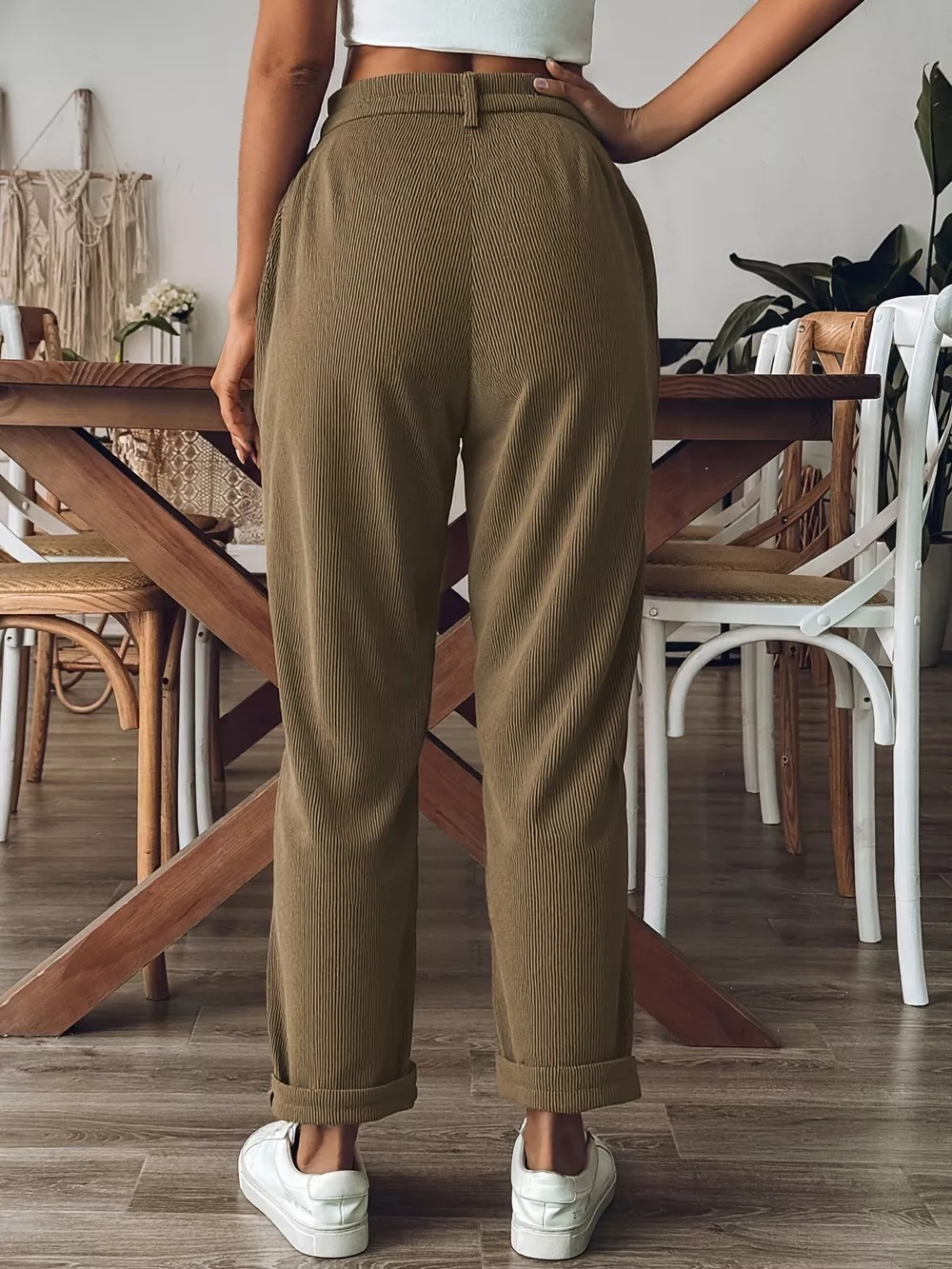 Textured Corduroy Straight-Leg Pants, image 3