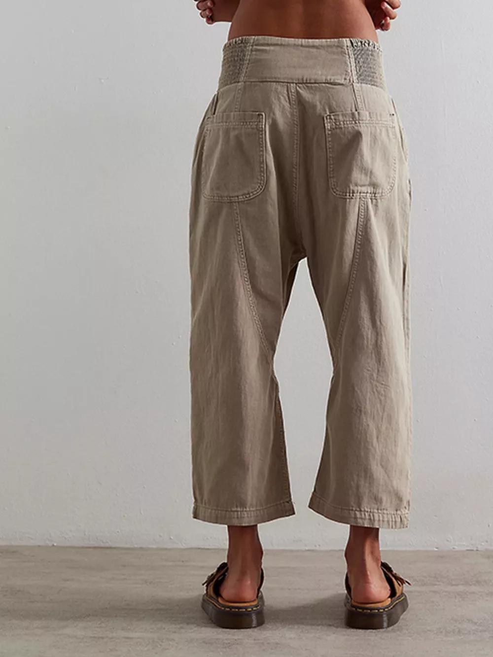 Smocked High-Waisted Wide Leg Jeans, image 7